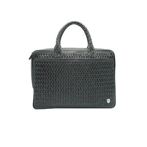 Tardini Woven Full-Grain Calfskin-Alligator Leather Briefcase Bag